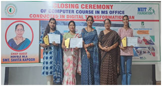 FELICITATION OF TOPPERS & CLOSING CEREMONY OF 
                                    COMPUTER COURSE